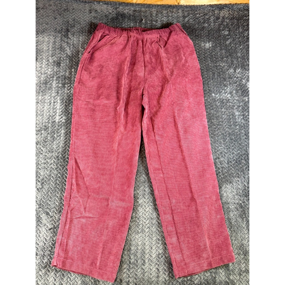 American Sweetheart Pants Womens 16P Pink Corduroy High Rise Elastic Waist
